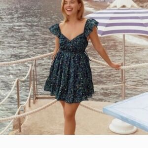 Floral Ruffle Sleeve Dress